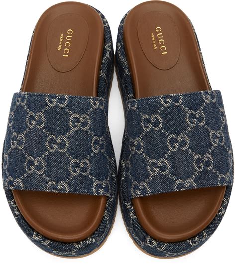 gucci women's platform slide sandal review|Gucci denim sandals.